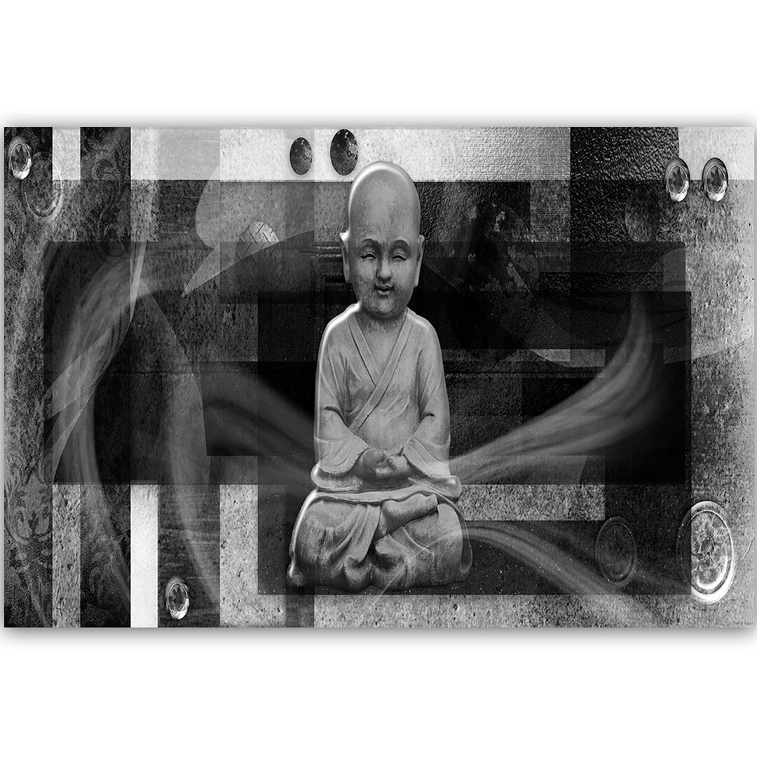 Leinwandbild Buddha mit geometrischen Formen 3