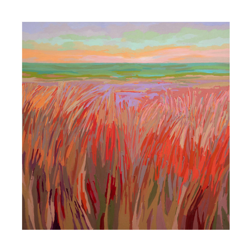 Art mural sur toile tendue - Jane Schmidt «Beach Grass», décoration murale pour le salon, la chambre à coucher ou le bureau - 18 x 18