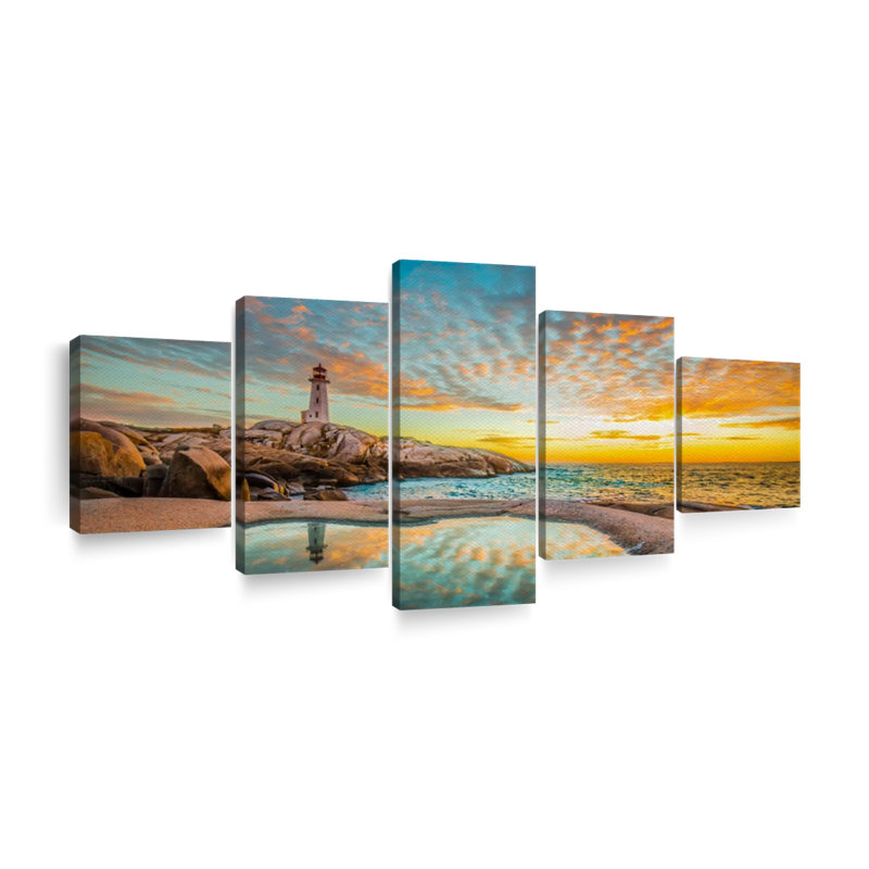 Reproduction d'art sur toile Peggy's Cove, H 42 po x l 92 po x P 1,25 po