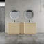 Meuble-lavabo autoportant de 213 cm avec lavabo en céramique blanche, 1 petite armoire de rangement et porte à fermeture douce-609190857