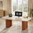 Modern 6.5 ft Large 79-Inch Sintered Stone Long Computer Deskwith Solid Wood Legs Home Office