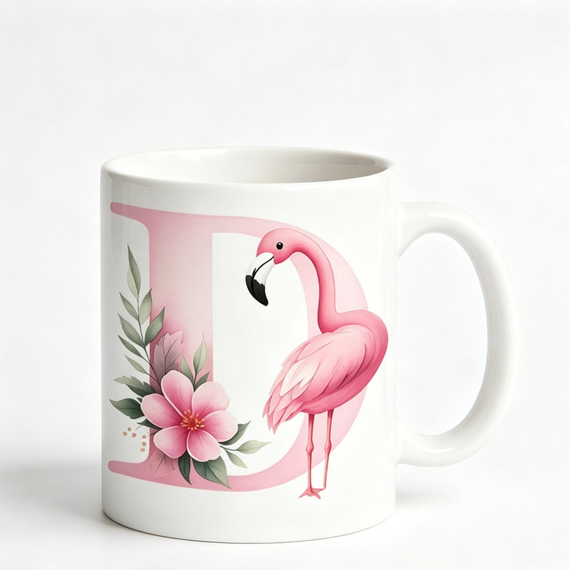 A Stylish Flamingo Ceramic Mug Perfect for Coffee, Tea, Or Milk. This Christmas Gift Is Ideal for Enjoying Beverages.