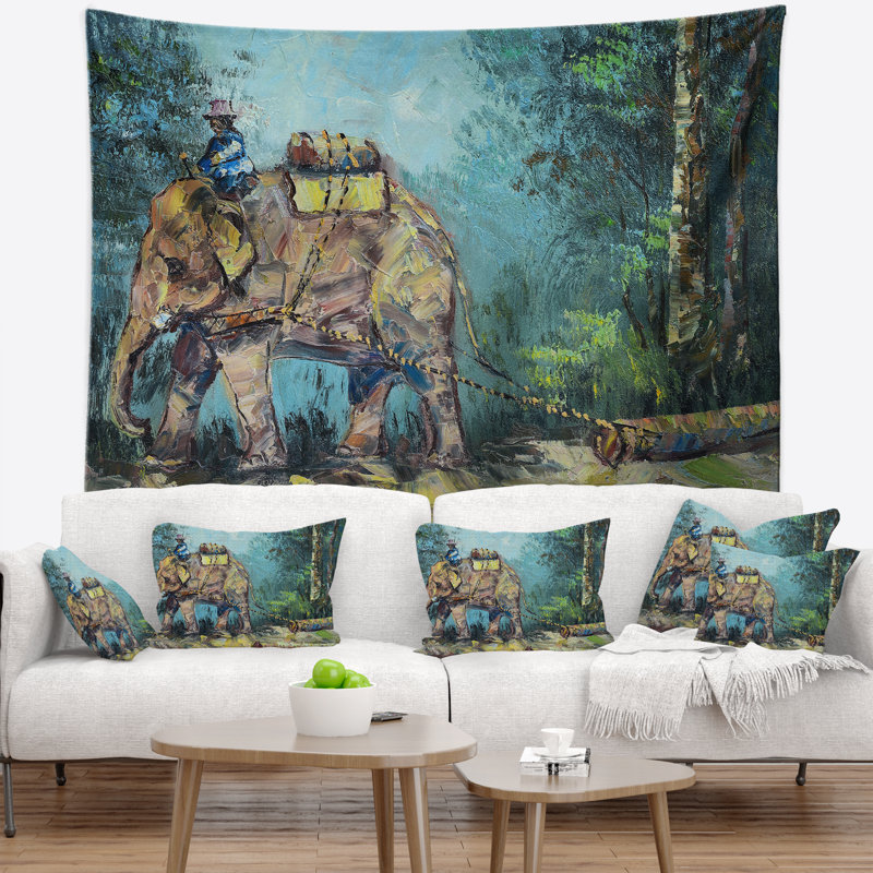Tapisserie «Elephant Animal», H 50 po x l 60 po