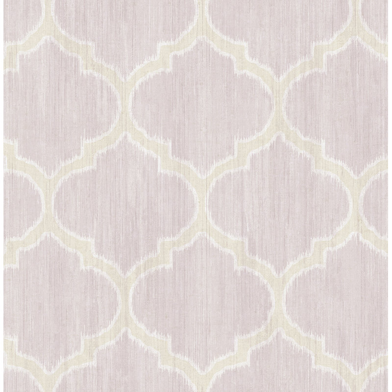 Papier peint Seabrook Designs Broderie Lattice, Lavande métallique