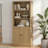Tall Bookcase with Adjustable Shelves, 5-Tier Standard Bookshelf with Door, Oak, 72.5 Inch-67787778-67787777