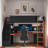 Esports-inspired Wooden Loft Bed With Storage Stairs, Desk, Shelves & Pegboard-697336045-697336042