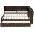 Queen Size Wood Daybed with Storage Shelves, 2 Drawers, USB Ports & LED Lights, Brown-1152267083