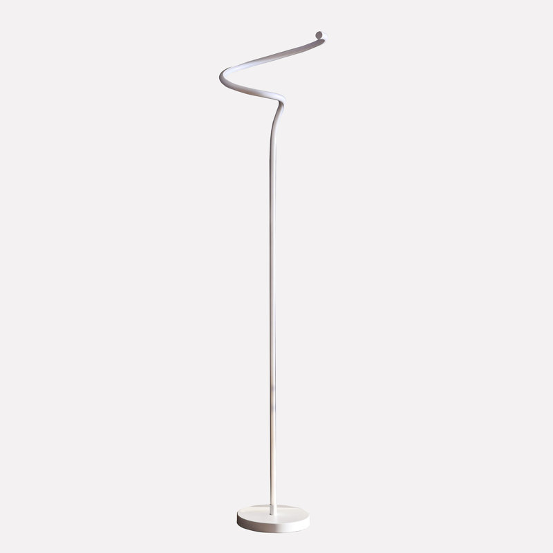 51" White LED Curvy Spiral Metal Floor Lamp