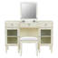 Bureau de coiffeuse multifonctionnel avec miroir rabattable, rangement et tabouret Kade