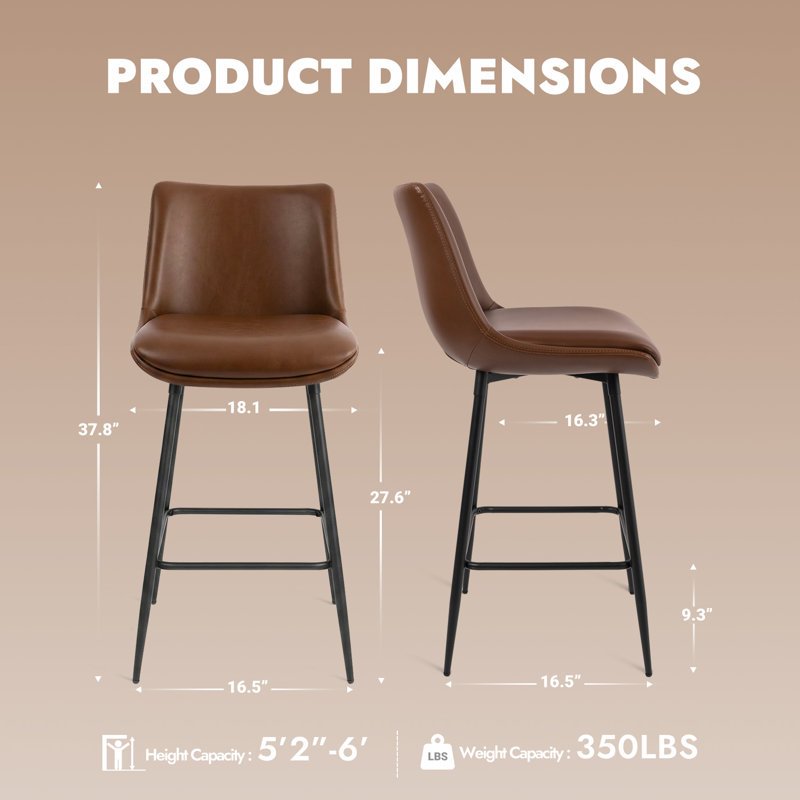 Ensemble de 3 tabourets de bar et de comptoir revêtus de similicuir, Noyer