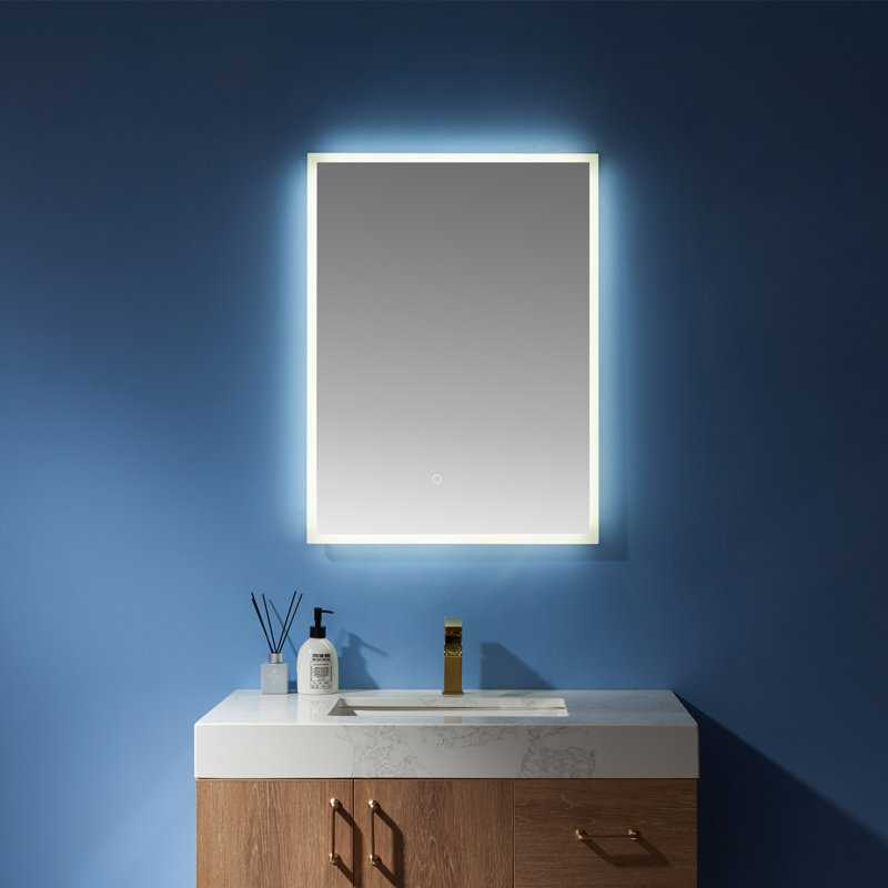 Miroir de salle de bain moderne et contemporaine Sartor, 32 po x 24 po