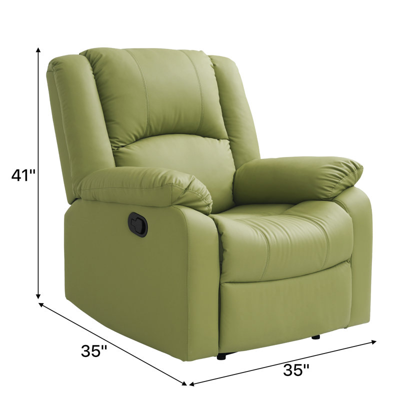 Fauteuil inclinable manuel en similicuir respirant Tachara, Vert