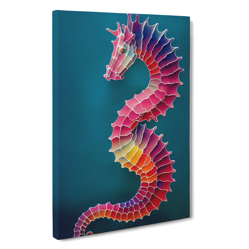 Seahorse In Colour No.2 - Wrapped Canvas, 50cm H x 35cm W x 3cm D