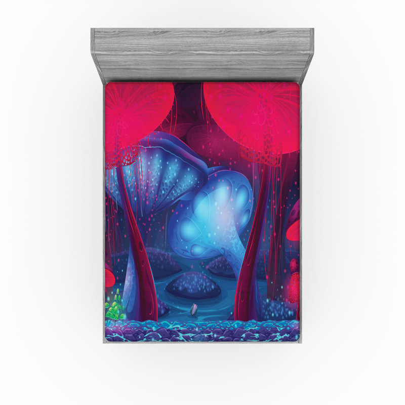 Ensemble de 2 draps-housse Ambesonne Forest, Drap-housse très grand californien