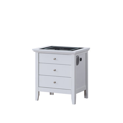 Table de chevet 3 tiroirs Glory Furniture Hammond G5490-N2-SMART Blanc