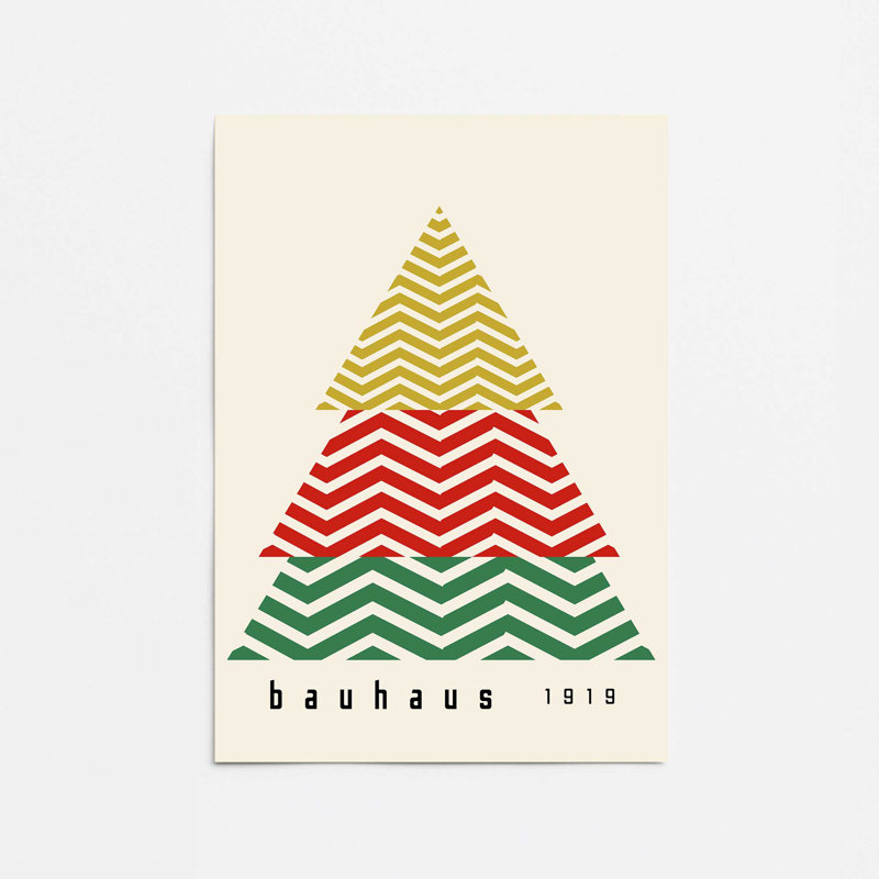 Arbre de Noël Bauhaus, Papier, H 10 po x l 8 po