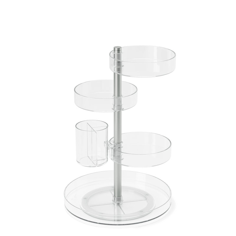 Pirouette Plastic 4 Compartment Makeup Organizer