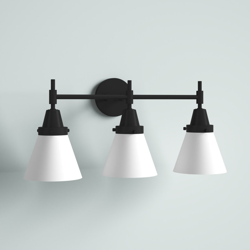 Gayle 3 - Light Dimmable Vanity Light, 4 Watt Vintage LED Bulb, Matte White, Matte Black