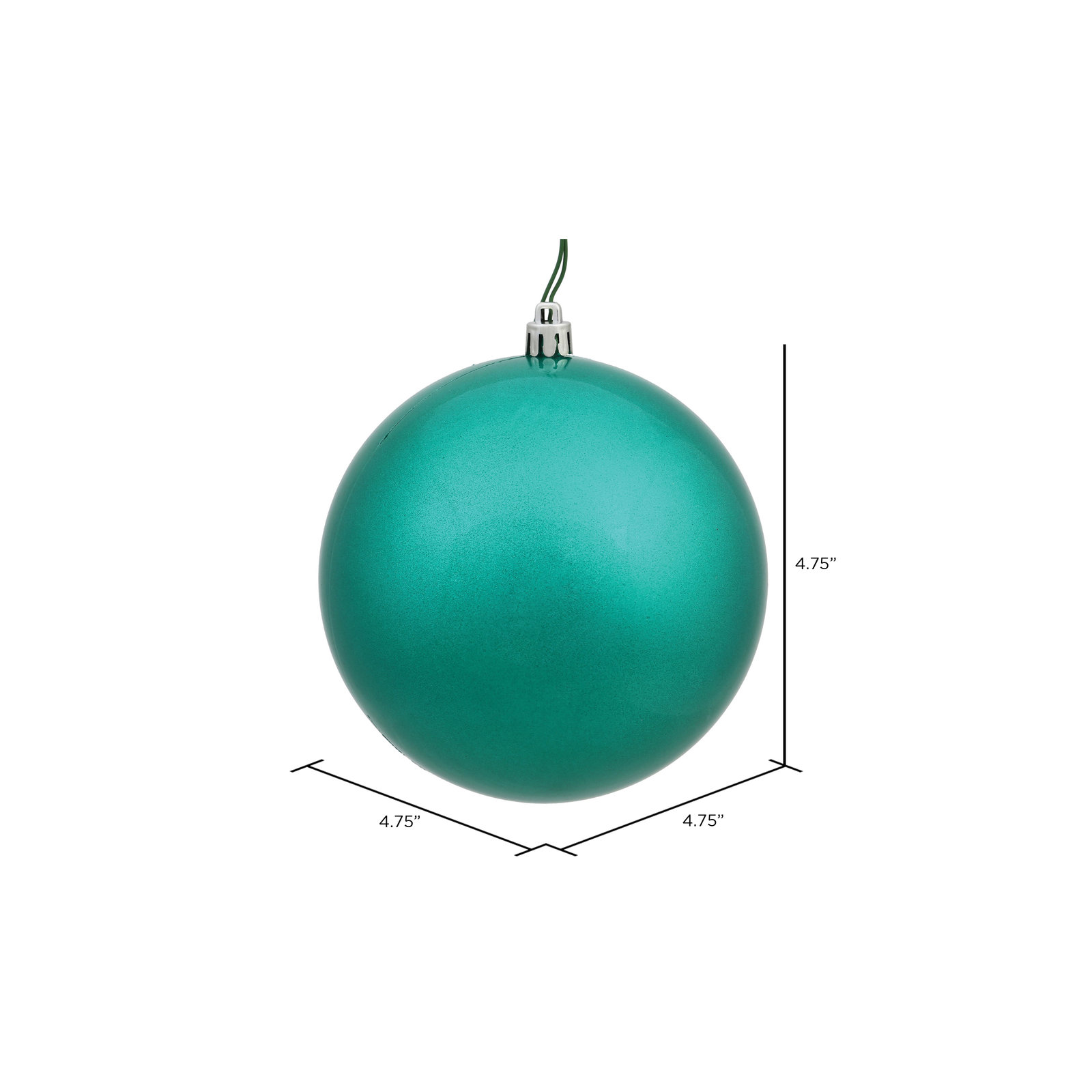 Christmas Ball Ornament, 4.75" H x 4.75" W x 4.75" D, Candy Seafoam