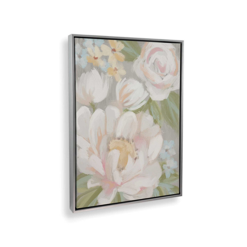 «Meadow Fresh Blooms II» par Cat Thurman Designs, reproduction d'art, L 30 x H 40, Argent, Toile avec cadre