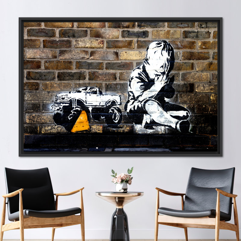 1 Piece Wall Art on Canvas, 60 cm H x 90 cm W, Framed Print without Mat, Black