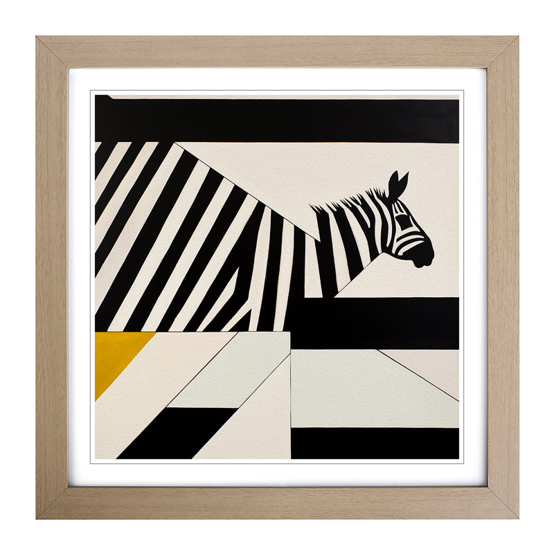 Zebra Suprematism - Framed Print, Oak Framed