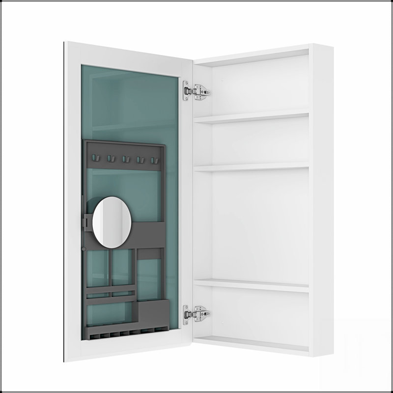 Armoire à pharmacie sans cadre avec bords biseautés, espace de rangement spacieux pour les salles de bain modernes