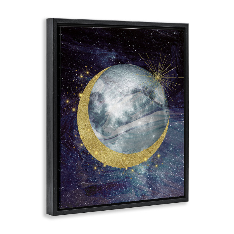 Cadre flottant Cosmic Shimmer Moon, design par Daniela Santiago, H 21 po x l 17 po, Cadre flottant noir de jais