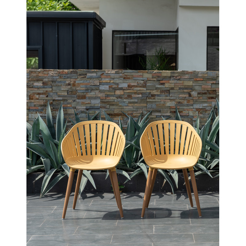 Dugas 5Pc Outdoor Patio FSC Wood Dining Set