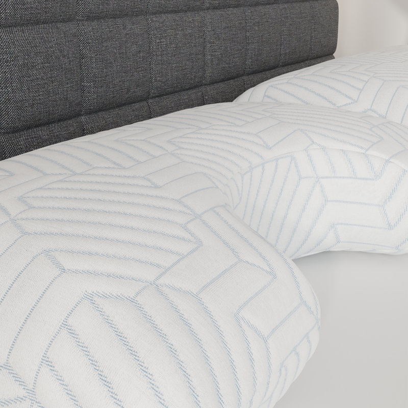 Oreiller en mousse italienne de qualité supérieure - Housse à changement de phase de refroidissement, support ergonomique, assemblé aux États-Unis, lavable à la machine pour un sommeil réparateur