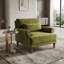 Chaise d'appoint moderne avec pieds à colonnes romaines rétro, fauteuil rembourré surdimensionné avec support lombaire ergonomique et accoudoirs circulaires-1209090401