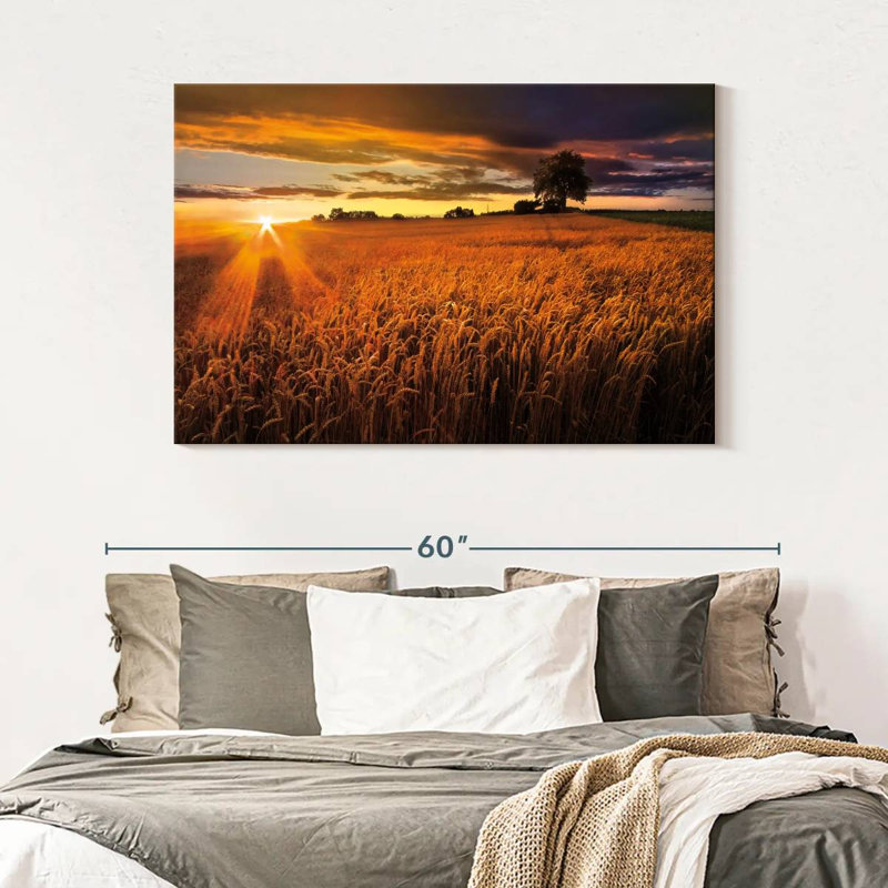 Sunlight On The Wheat Fields, 32" H x 48" W