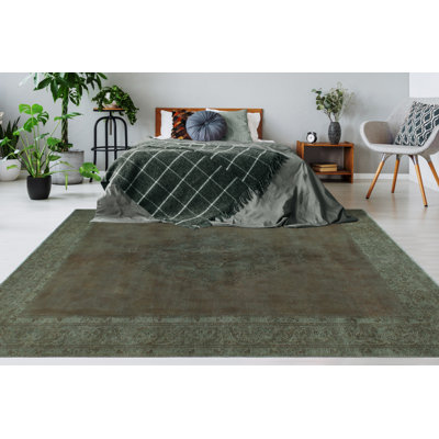 Kaylam One-of-a-Kind 8'0" X 11'3" 1980s Wool Area Rug in Green