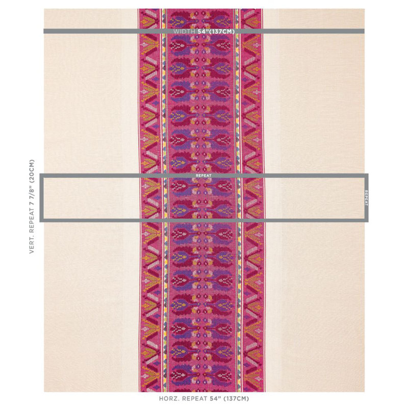 Sandor Stripe Embroidery Fabric, Magenta