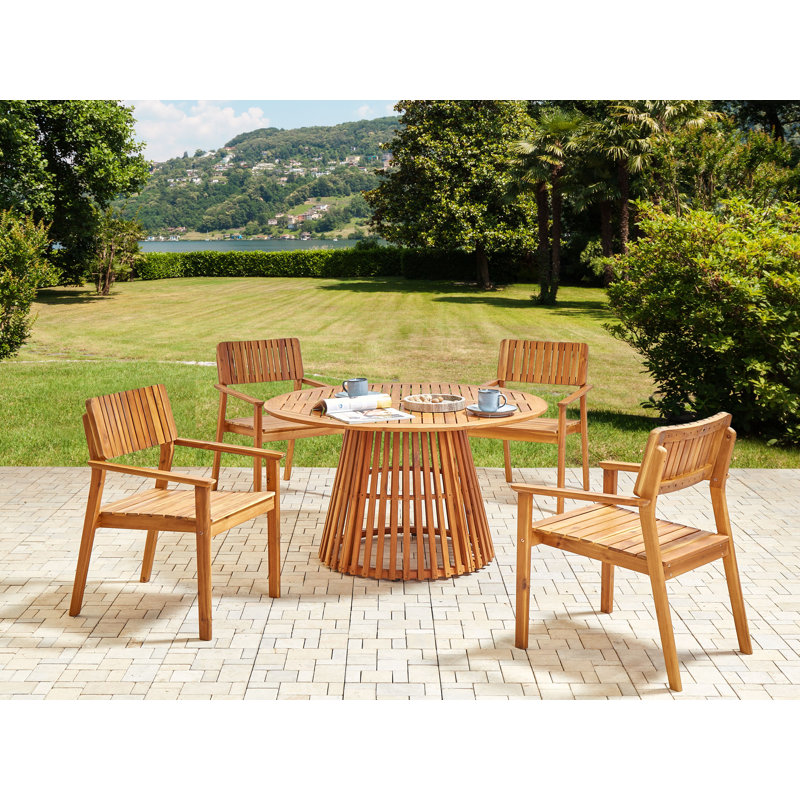 Kyro 4 - Person Acacia Patio Dining Set with Rectangular Table