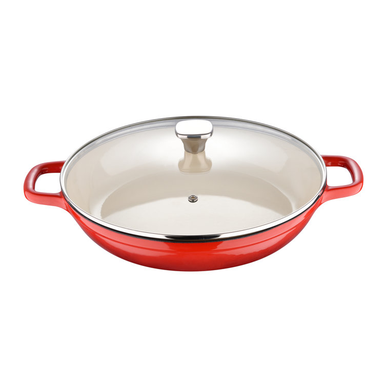 MasterPRO 2 qt. Cast Iron Dutch Oven with Lid, Red