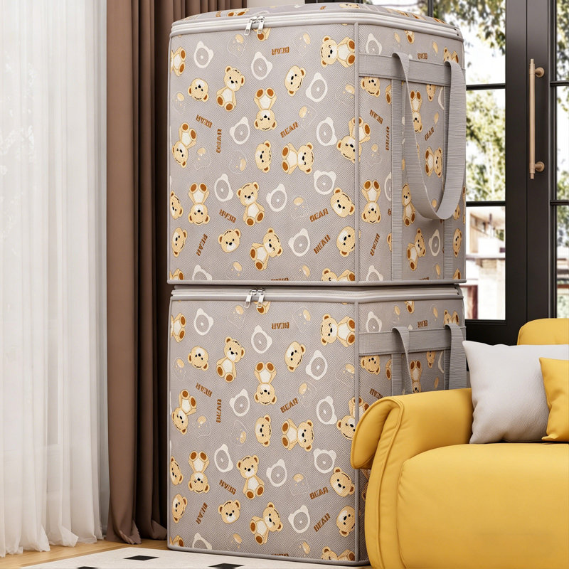 Heavy Duty Storage Bag With Reinforced Carrying Handles Oversized Clothing Quilt Storage Bag Moving Packing Bag Thickened Double Zipper Saves Travel Space