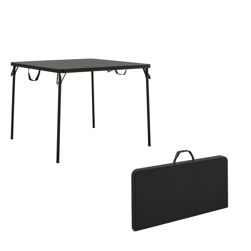 Table pliante en demi-carte de 38,5 po avec poignée COSCO XL, intérieur et extérieur, accessible en fauteuil roulant, Noir
