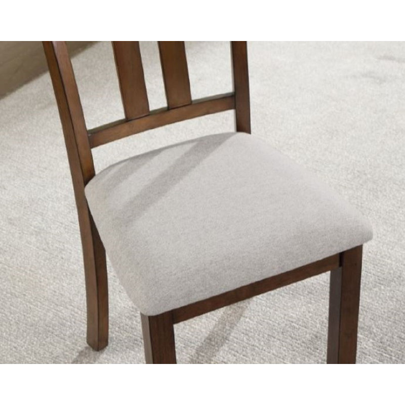 Mitcham 7pc Walnut Dining Table Set With Beige Upholstered Chairs