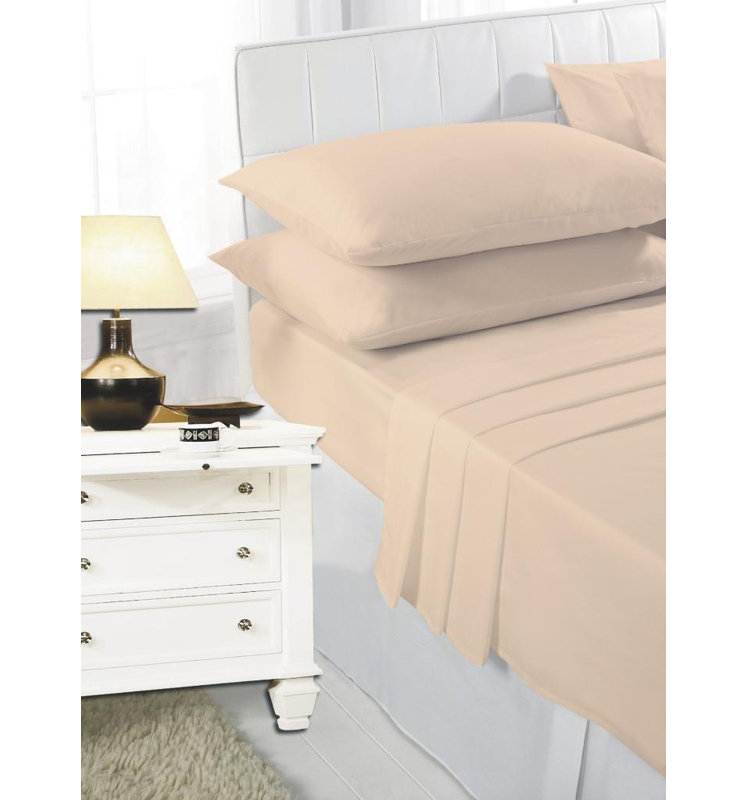 Homesley Cotton Blend/Polyester Flat Sheet, Latte, Double (4'6)