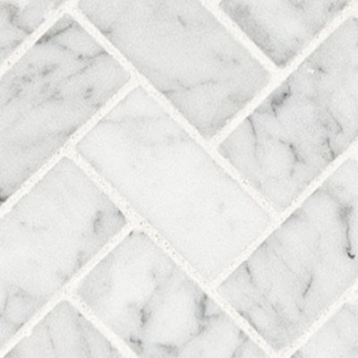 Carrara White Herringbone 12 in. x 12 in. Honed Marble Mosaic Floor and Wall Tile