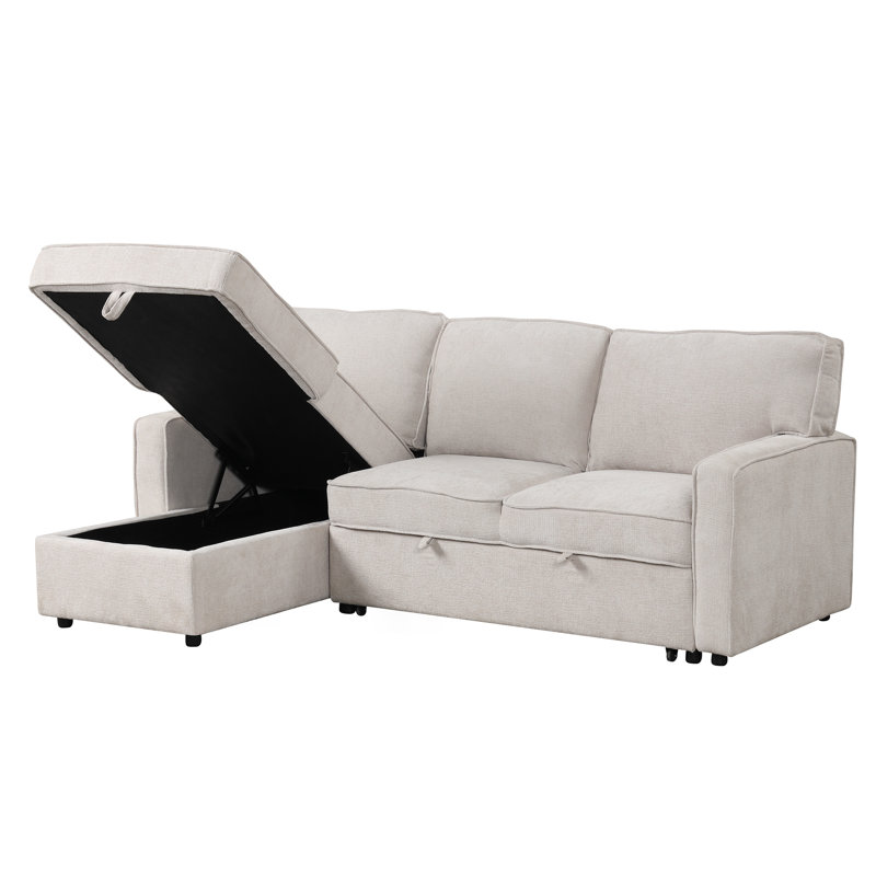 Canapé-lit modulaire avec espace de rangement, port USB, 2 porte-gobelets sur les coussins de dossier (même SKU; WY000335AAA)