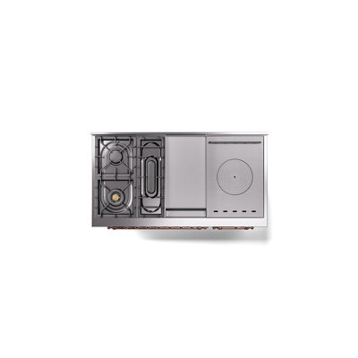 ILVE Nostalgie II 48 in Dual Fuel Range, 5 Burner, Griddle, Frenchtop
