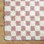 Dusty Pink Modern Shaggy Rug, Chequered Easy to Clean Rug For Living Room, Dining Room, Bedroom, Kitchen-288959629