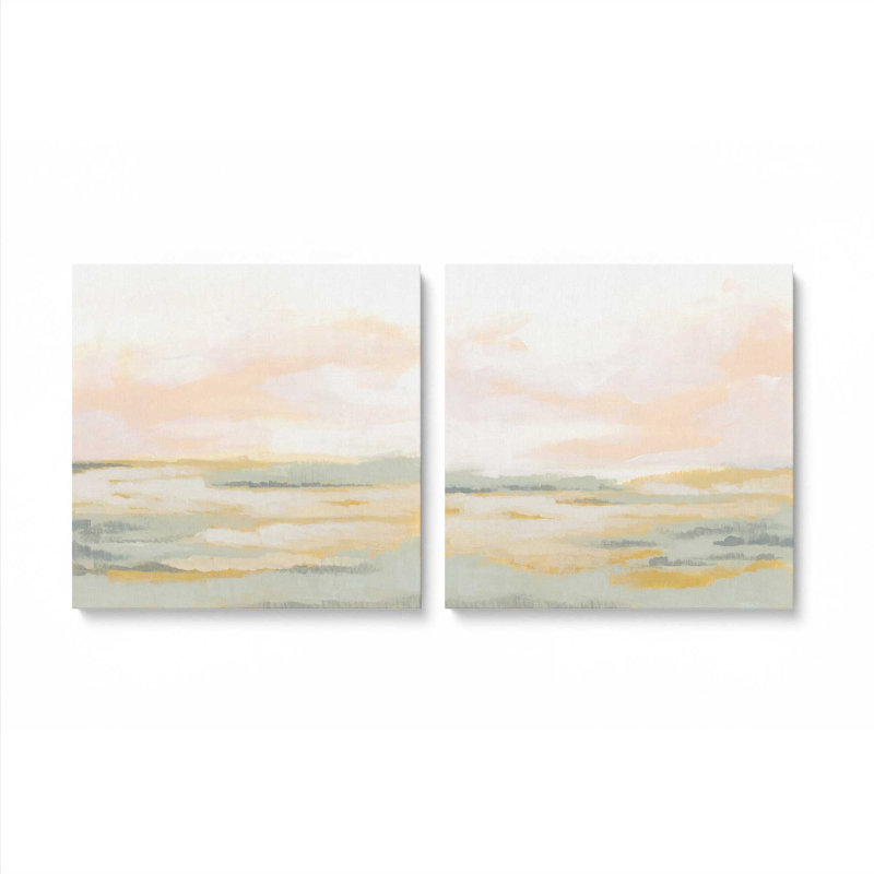 Ensemble de 2 champs de lumière pastel, Toile tendue, H 32 po x l 64 po