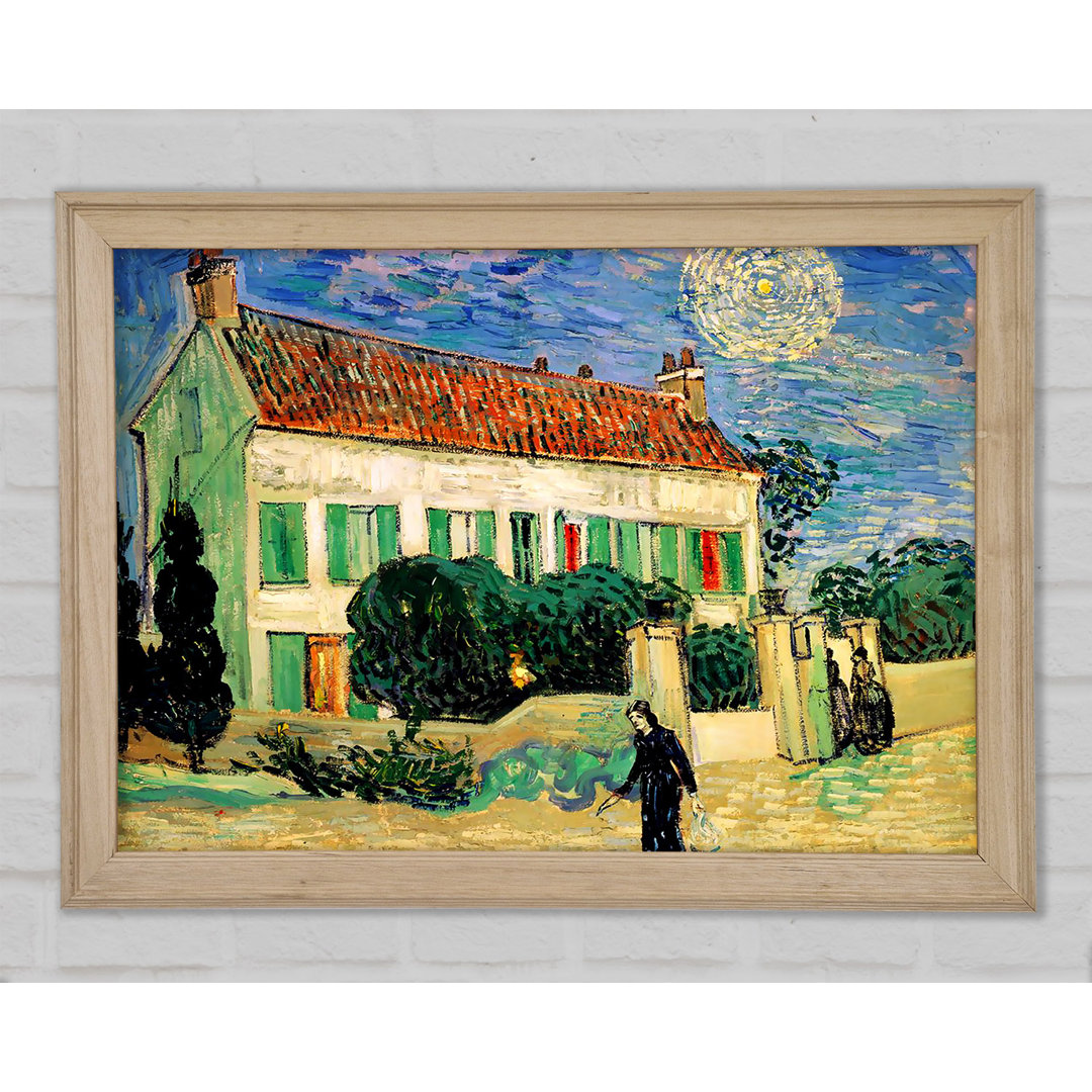 Van Gogh Weißes Haus bei Nacht - Einzelner Bilderrahmen Kunstdrucke