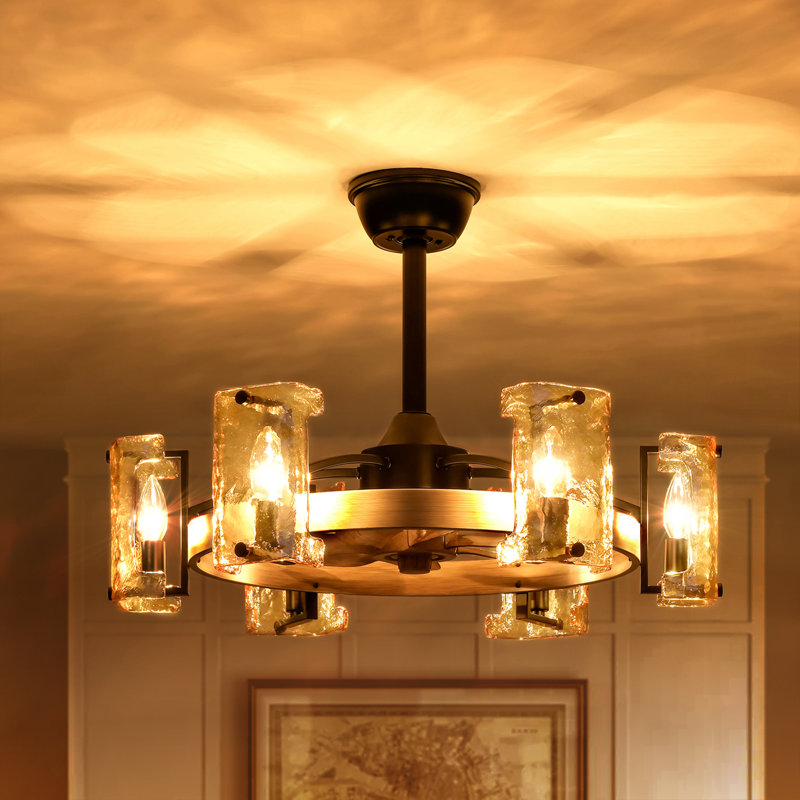 26.4'' 6-Light Fandelier with Remote Control
