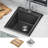 KRAUS Bellucci 28” Granite Workstation Drop In Top Mount Single Bowl Kitchen Sink with Accessories-86781486-87761613