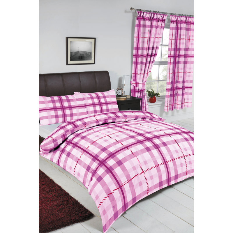 STANFORD Haden 132 TC Duvet Cover Set, Mauve, Super King Duvet Cover + 2 Standard Pillowcases