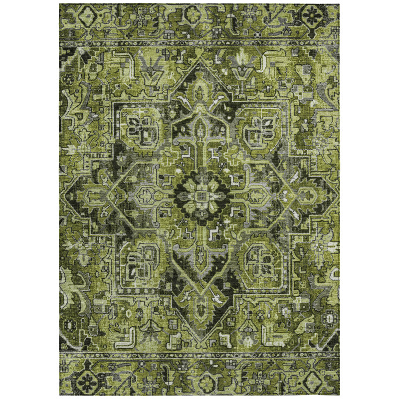 Washable Oriental Indoor / Outdoor Rug, Rectangle 8' x 10'